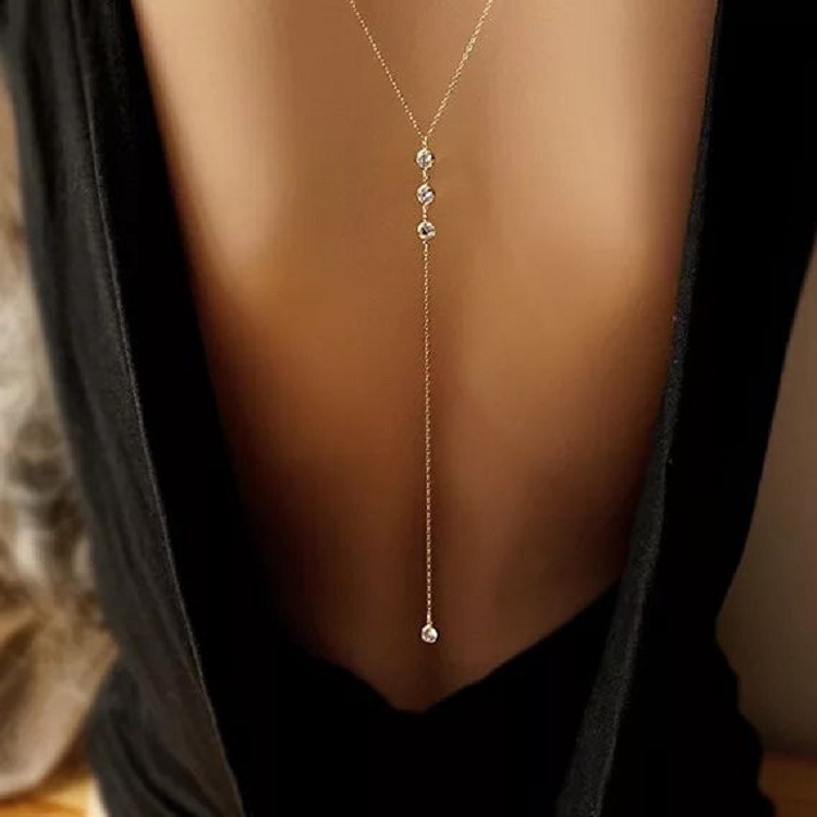 Collier chaîne arrière en stra - Body Jewelry Necklace avis et prix