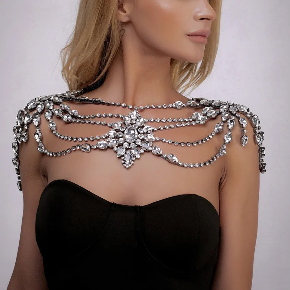 Boho cristal mariée épaule cha - Body Jewelry Retainers avis et prix