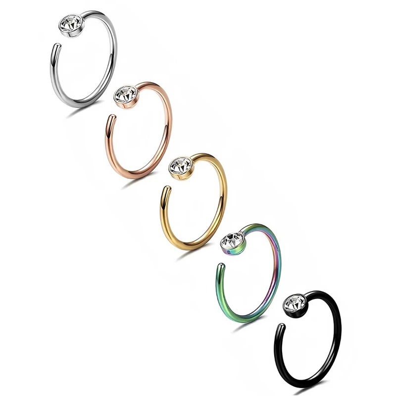 5 pièces, anneaux de nez 18G,  - Body Jewelry Surgical Steel avis et prix